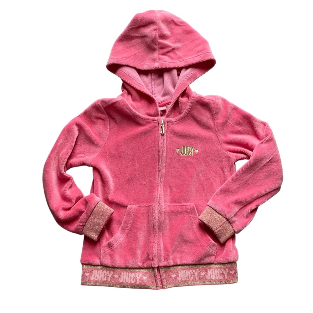 Juicy Couture Pink Vintage Y2K‎ Velour Girls Hoodie, 4T